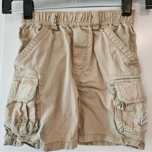Boys 3T Khaki Cargo Shorts Elastic Waist Adjustable Casual Play